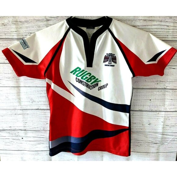 X-Treme Sports Wear Ravens Rugby Jersey Knit Red White Black Short Sleeve Size S - Picture 1 of 8